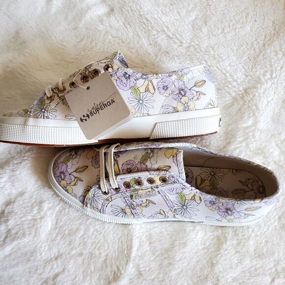NWT Superga Floral Print Lilla Size 10 - Picture 3 of 4